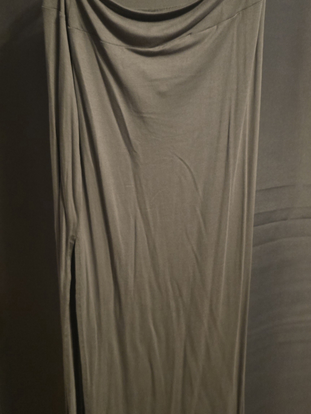 Time and Tru Dark Green Maxi Skirt with Side Slit